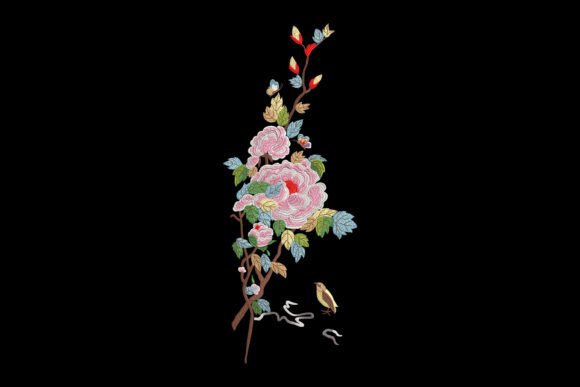 Peonies and Bird Embroidery Design Review